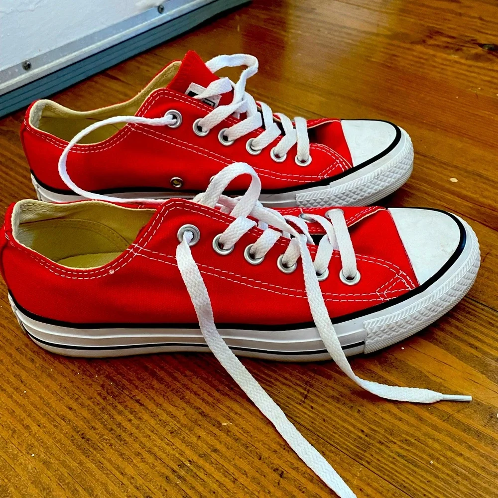 Converse Bold Red and White Sneakers - Picture 5 of 8